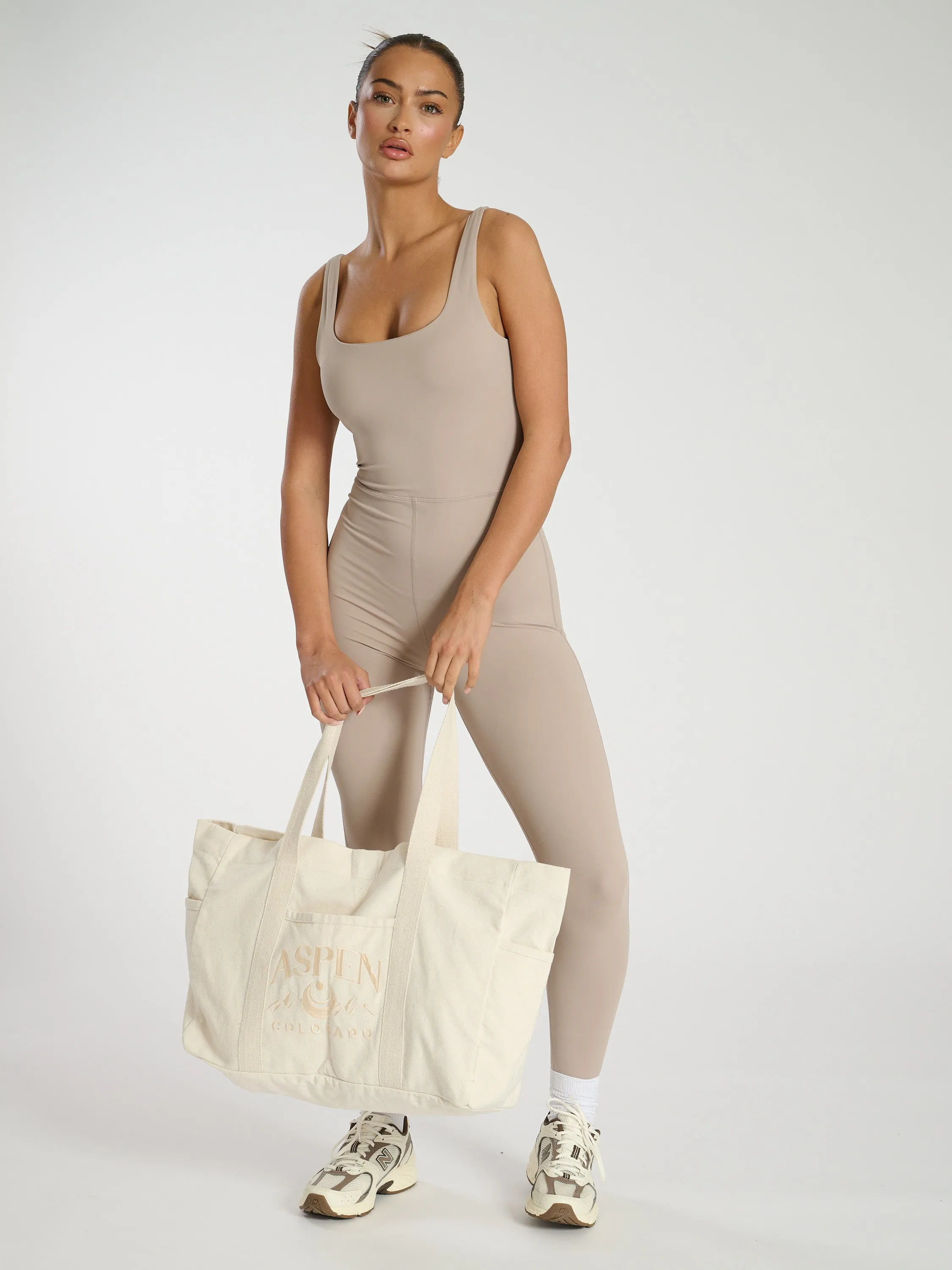 The 'Everyday' Aspen Logo Tote In Vanilla