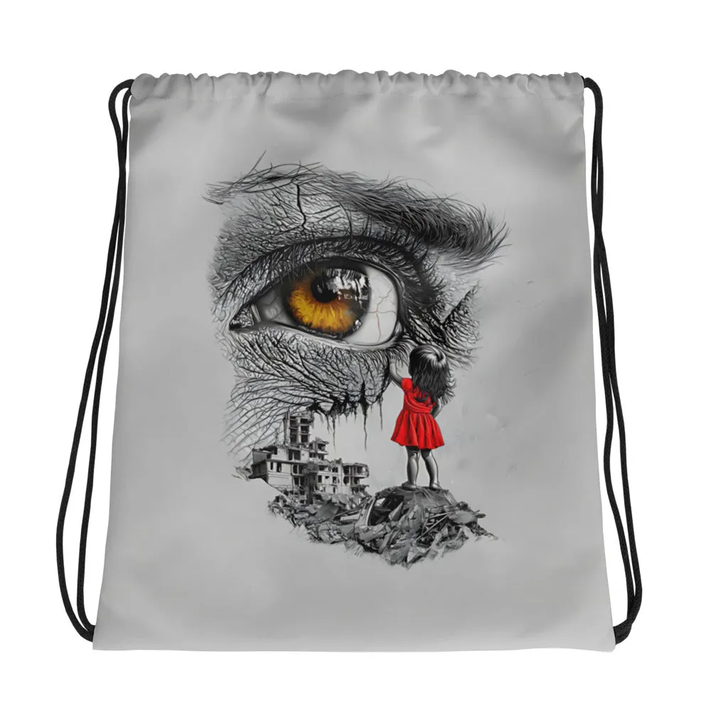 Through My Mother’s Eyes: Reflected Drawstring bag