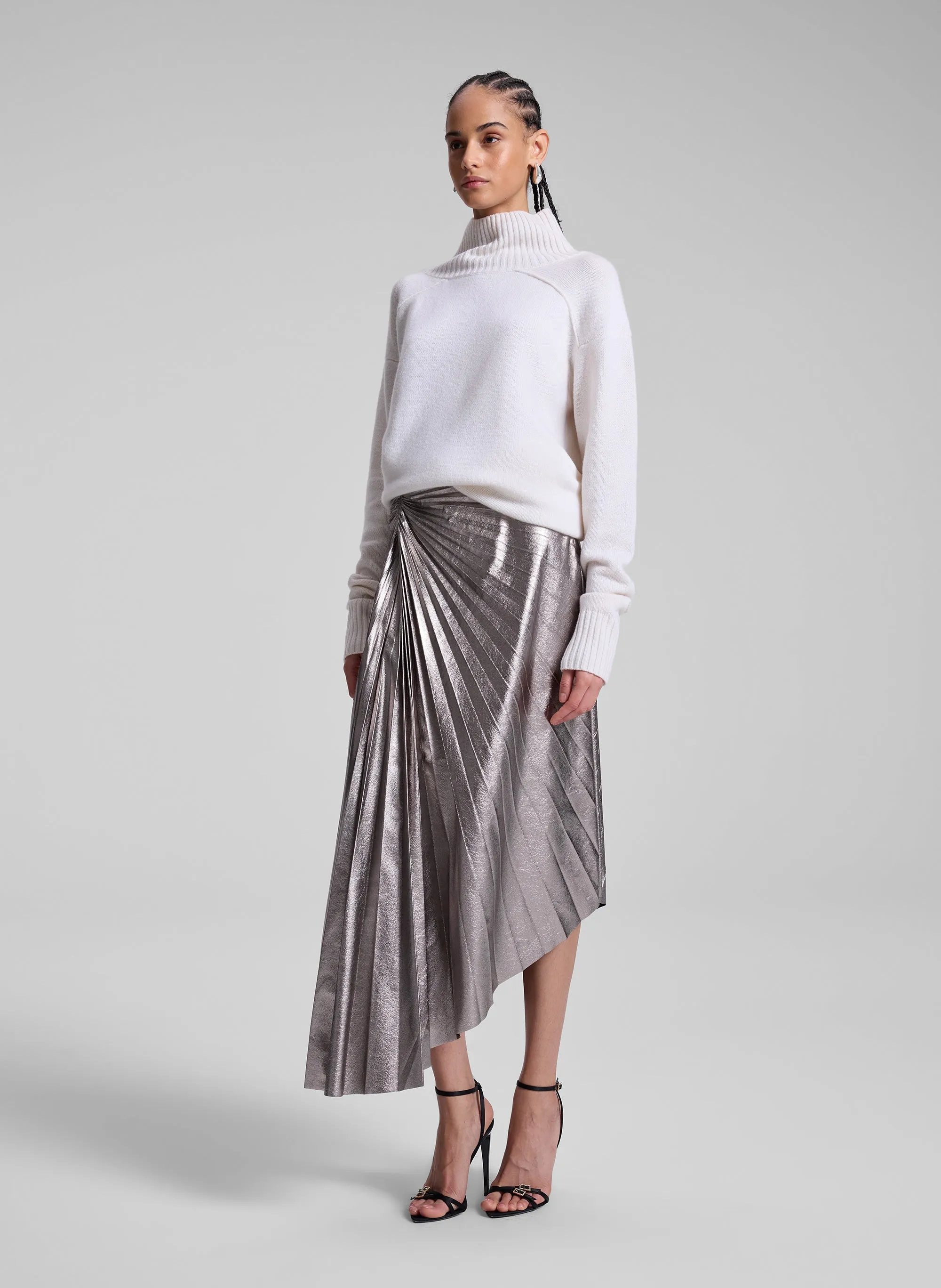 Tracy Metallic Vegan Leather Skirt