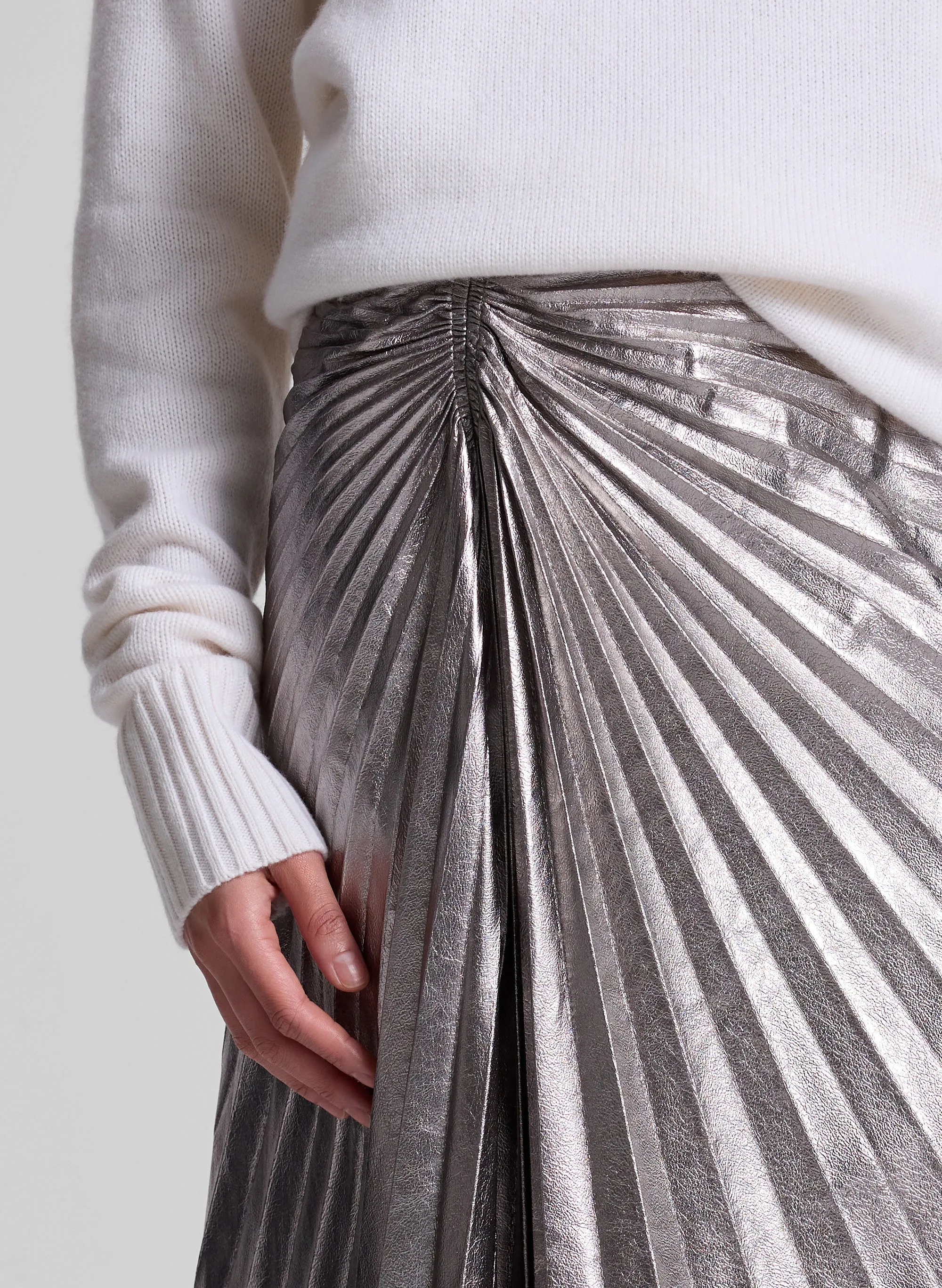 Tracy Metallic Vegan Leather Skirt