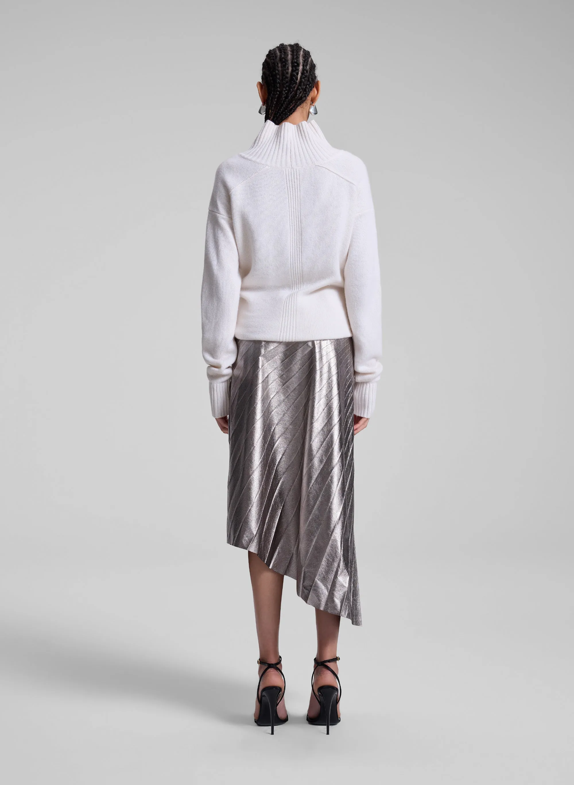Tracy Metallic Vegan Leather Skirt