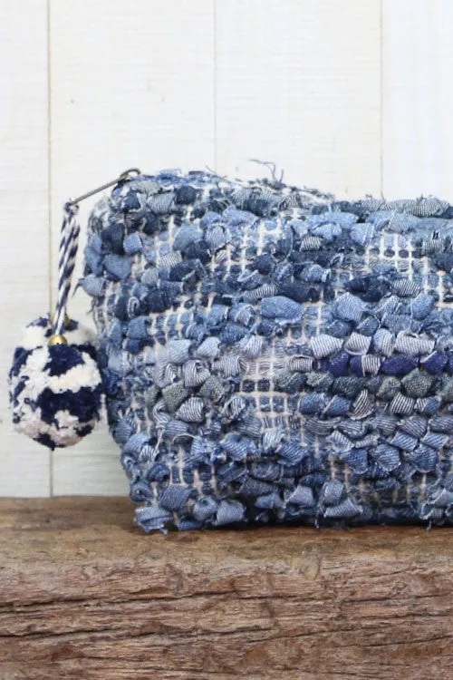 Up Cycled Denim Makeup Bag