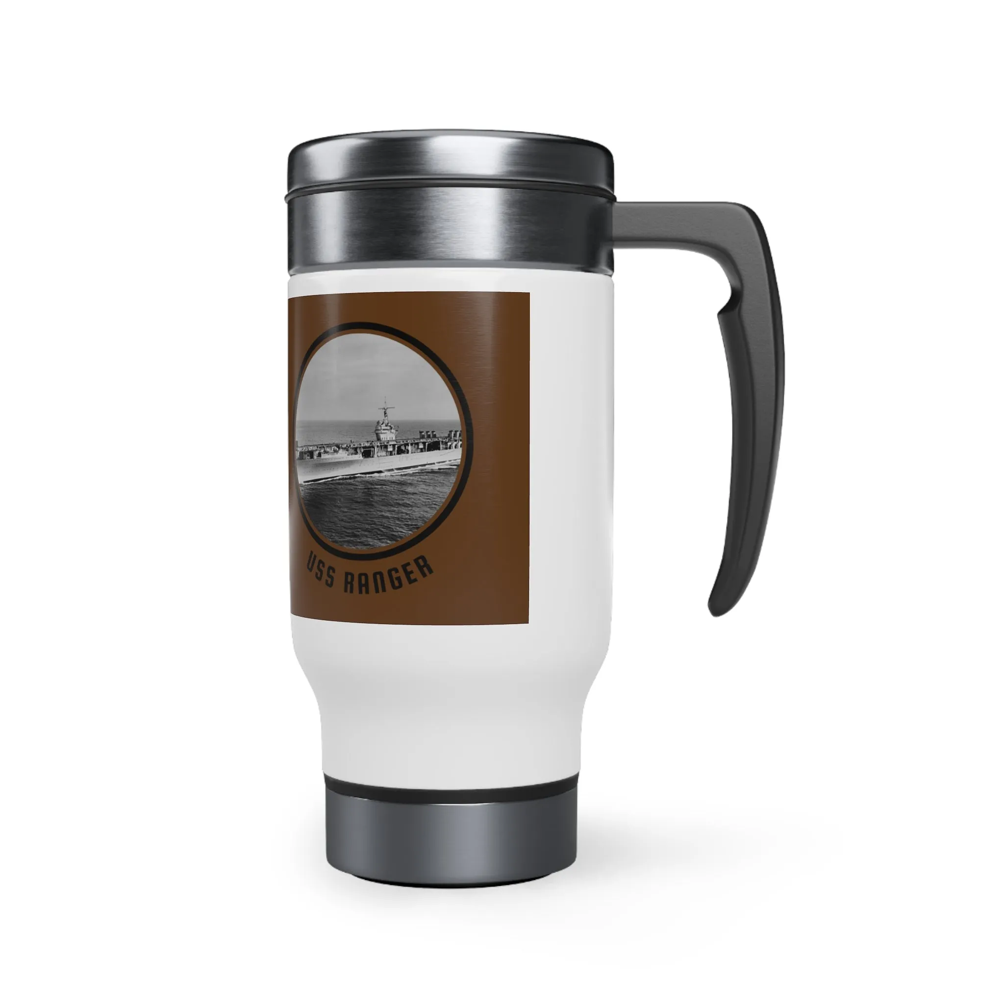 uss Ranger  United States Ships POD Stainless Steel Travel Mug with Handle, 14oz