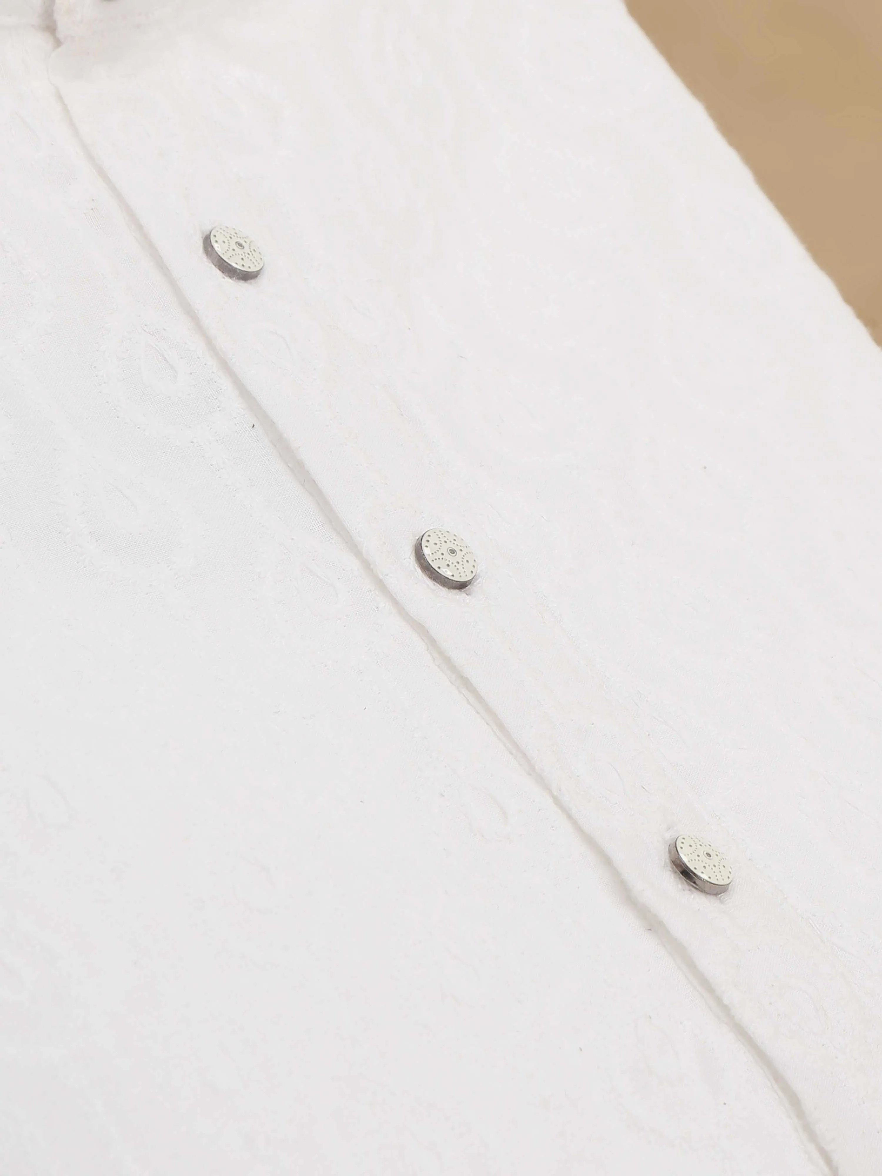 White Chikankari Long Kurta