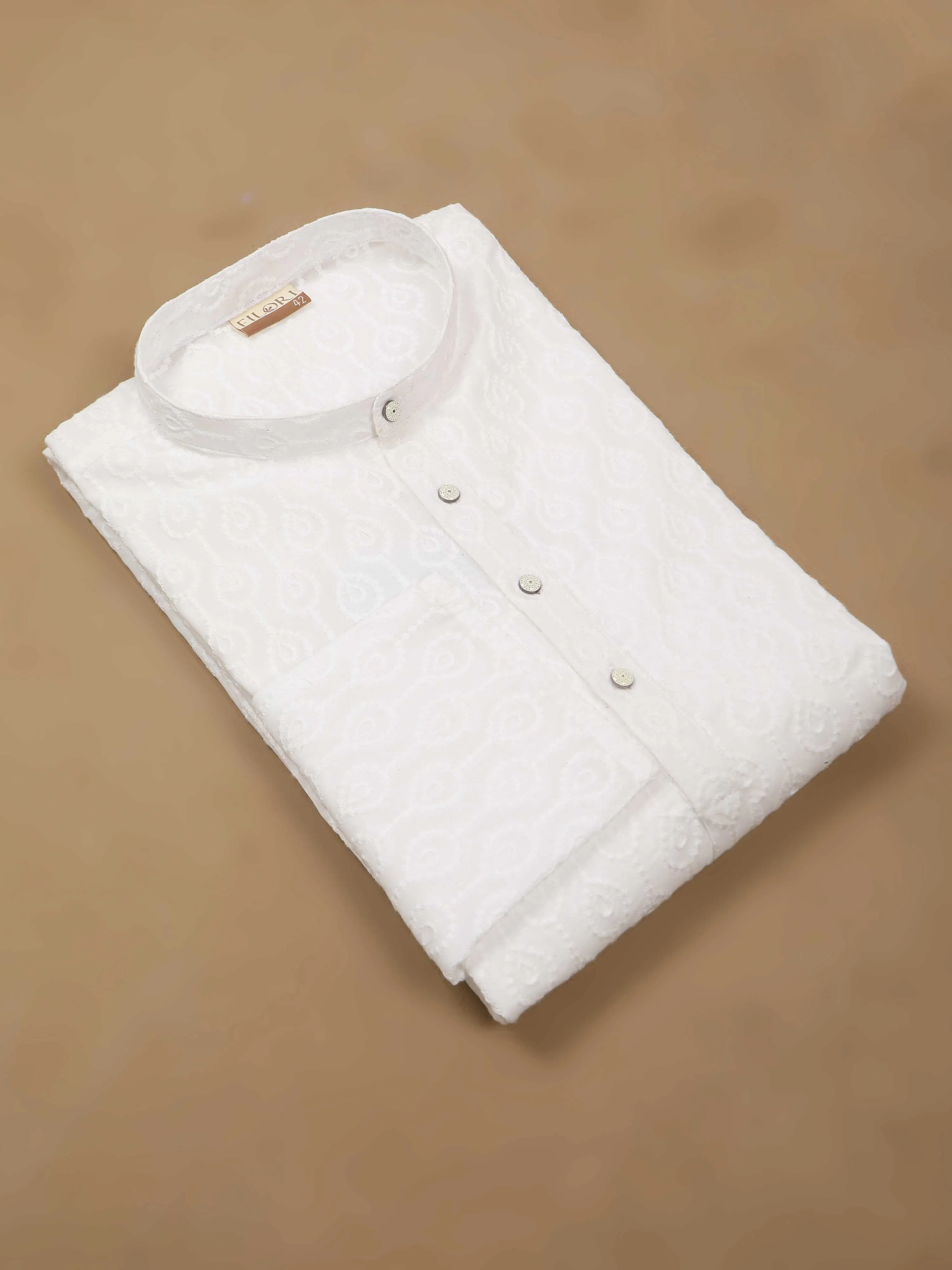 White Chikankari Long Kurta