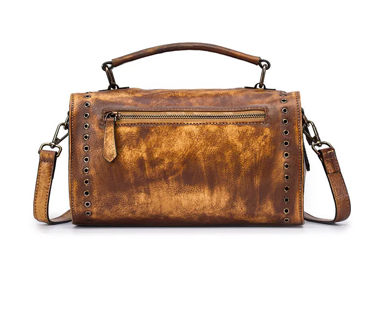Womens Trendy Shoulder Bags Black Leather Handbag