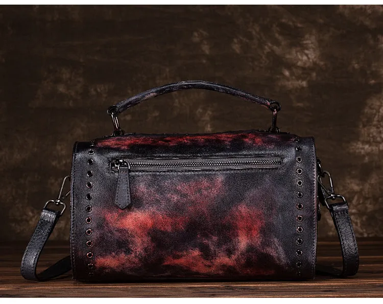 Womens Trendy Shoulder Bags Black Leather Handbag