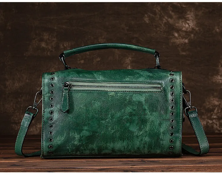 Womens Trendy Shoulder Bags Black Leather Handbag