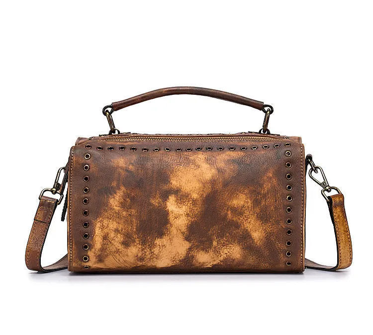 Womens Trendy Shoulder Bags Black Leather Handbag
