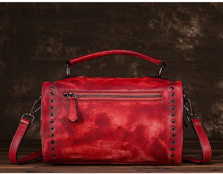 Womens Trendy Shoulder Bags Black Leather Handbag