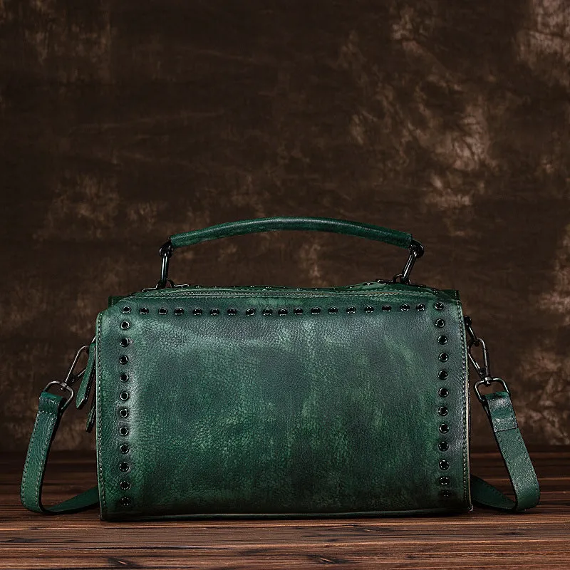 Womens Trendy Shoulder Bags Black Leather Handbag