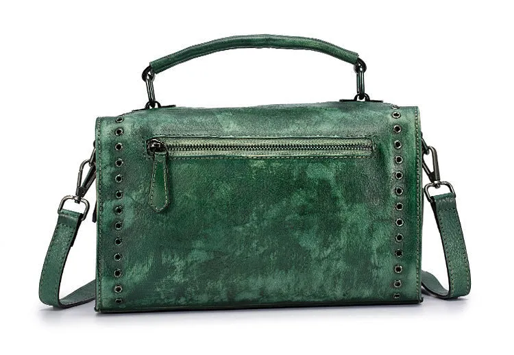 Womens Trendy Shoulder Bags Black Leather Handbag