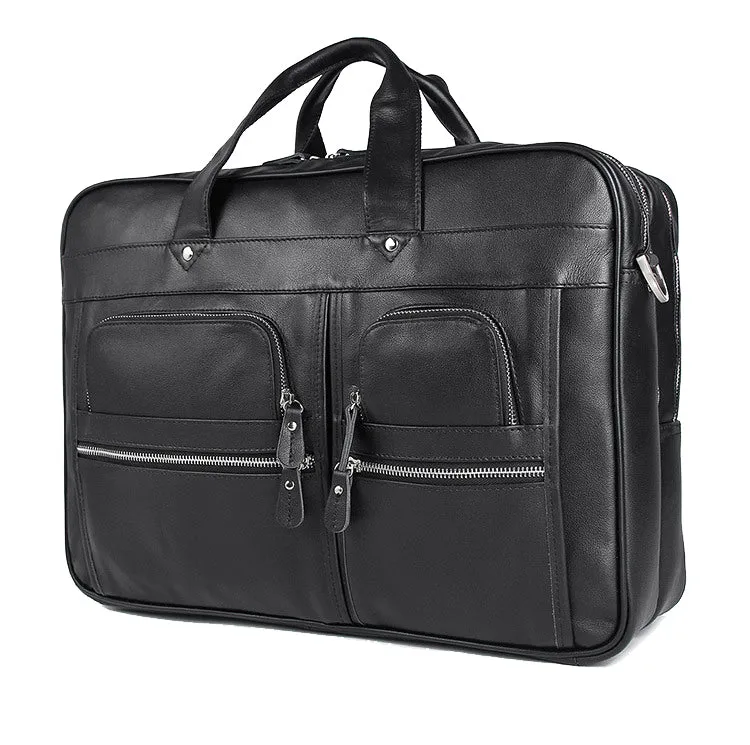 YAAGLE Multi-pockets Crazy Horse Leather Briefcase Handbag for Men YG7387