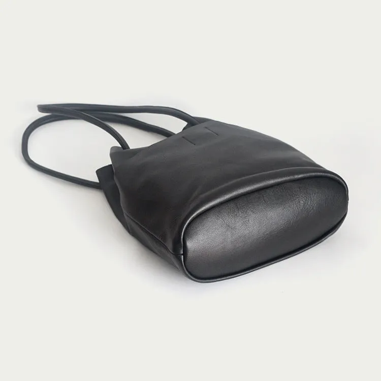 YAAGLE Street-chic Real Leather 2-Piece Set Bucket Handbag YGPD8719