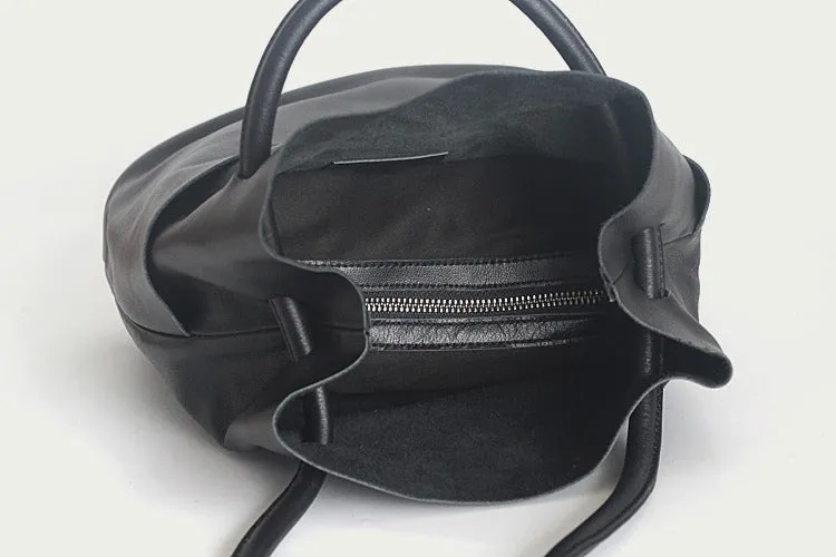 YAAGLE Street-chic Real Leather 2-Piece Set Bucket Handbag YGPD8719